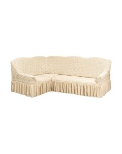 Чехол на угловой диван Софатэкс Люкс ПО-2 Венеция с оборкой / 00935