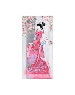 Картина Декарт Японский Стиль Гейша в розовом 8Л3832