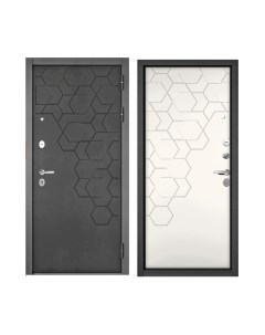 Входная дверь Mastino PP1 Trust Eco PP антрацит букле/бетон темный/белый софт