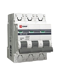Выключатель автоматический EKF ВА 47-63 3Р 4А (C) PROxima / mcb4763-3-04C-pro Ekf