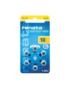 Комплект батареек Renata ZA10 BL-6 1.4V