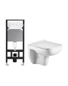 Унитаз подвесной с инсталляцией WeltWasser Amberg 506+Kehlbach 004 GL-WT+Amberg RD-WT Weltwasser