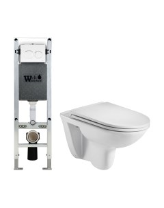 Унитаз подвесной с инсталляцией WeltWasser Amberg 350 ST+ Baarbach 004 GL-WT+ Amberg RD-WT Weltwasser