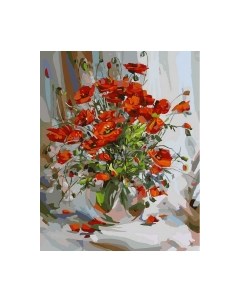 Картина по номерам БЕЛОСНЕЖКА Букет маков / 003-AB Белоснежка