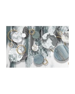 Фотообои листовые ФабрикаФресок Перья и мраморные круги / 924270 Фабрикафресок