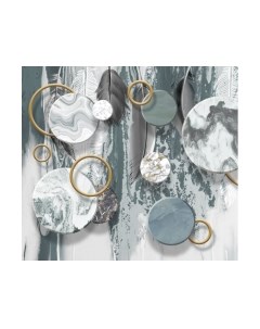 Фотообои листовые ФабрикаФресок Перья и мраморные круги / 923270 Фабрикафресок