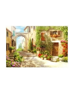 Фотообои листовые ФабрикаФресок Фреска Солнечная улочка с аркой / 851150 Фабрикафресок