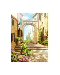 Фотообои листовые ФабрикаФресок Фреска Солнечная улочка с аркой / 852270 Фабрикафресок