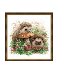 Набор для вышивания Ёжики в бруснике / 1469 Риолис