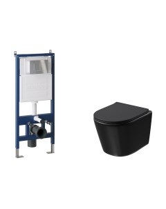 Унитаз подвесной с инсталляцией GR-4477BMSQ+900.K31.01.000+700.K31.04.10M.10M Grossman