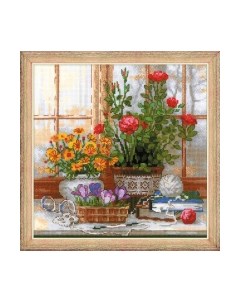 Набор для вышивания Крокусы на окошке / 1763 Риолис