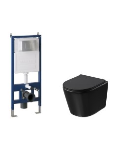 Унитаз подвесной с инсталляцией GR-4477BMSQ+900.K31.01.000+700.K31.04.12M.12M Grossman