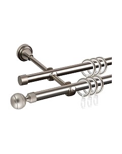 Карниз для штор АС ФОРОС Grace D16Г/16Г составной + наконечники Шар рифленый Ас форос