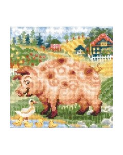 Набор для вышивания Хуторок. Свинка / 1523 Риолис