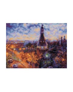 Набор для вышивания Ночная Москва. Симонов монастырь / 1990 Риолис