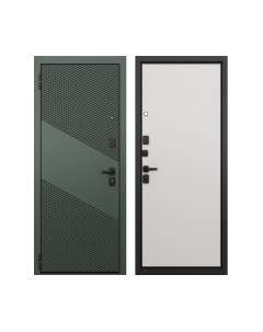 Входная дверь Mastino T4 Trust Eco PP черный муар металлик/авокадо/эмаль белоснежный