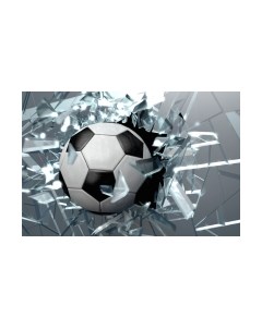 Фотообои листовые ФабрикаФресок Футбольный мяч разбивает стекло / 711150 Фабрикафресок