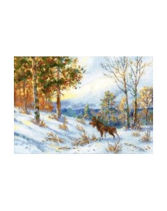 Набор для вышивания Лось в зимнем лесу / 1528 Риолис