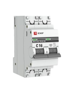 Выключатель автоматический PROxima 2P 16А (C) 6кА ВА 47-63 / mcb4763-6-2-16C-pro Ekf