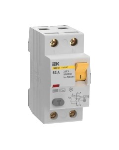 Устройство защитного отключения IEK Karat ВД3-63 2P 63А 300мА 6кА AC / MDV20-2-063-300 Iek