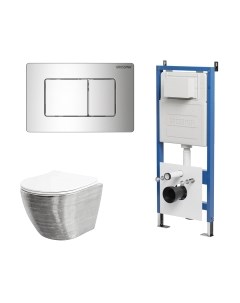 Унитаз подвесной с инсталляцией GR-4455SWS+900.K31.01.000+700.K31.04.10M.10M Grossman