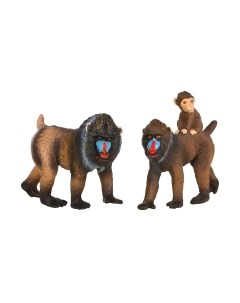 Набор фигурок коллекционных Masai Mara Мир диких животных. Семья обезьян мандрил / MM211-142 Masai mara