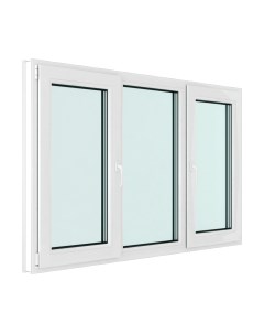 Окно ПВХ Brusbox Roto Поворотно-откидное 2 створки по краям 3 стекла