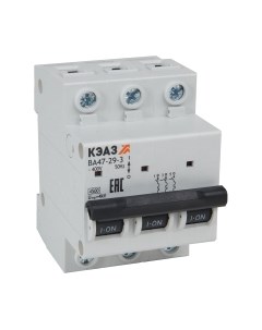 Выключатель автоматический КЭАЗ ВА47-29-3C16-УХЛ3 (4.5кА) / 318286 Кэаз
