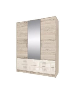 Шкаф Stolline Лациа 3-х дверный с зеркалом и ящиками / СТЛ.418.01