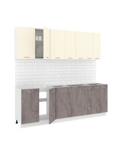 Кухонный гарнитур Кортекс-мебель Корнелия Лира-лайт 2.3м без столешницы