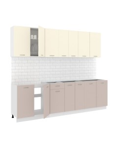 Кухонный гарнитур Кортекс-мебель Корнелия Лира-лайт 2.6м без столешницы