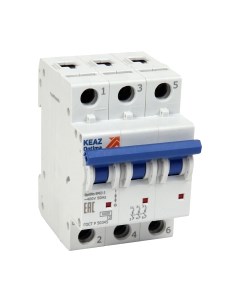 Выключатель автоматический КЭАЗ 3P C 20А 6кА OptiDin BM63-3C20-УХЛ3 / 260793 Кэаз