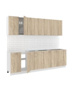 Кухонный гарнитур Кортекс-мебель Корнелия Лира-лайт 2.6м без столешницы