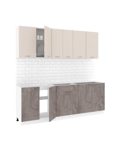 Кухонный гарнитур Кортекс-мебель Корнелия Лира-лайт 2.2м без столешницы