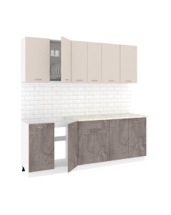 Кухонный гарнитур Кортекс-мебель Корнелия Лира-лайт 2.2м