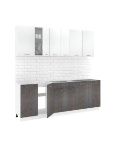 Кухонный гарнитур Кортекс-мебель Корнелия Лира-лайт 2.2м без столешницы