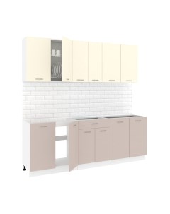 Кухонный гарнитур Кортекс-мебель Корнелия Лира-лайт 2.2м без столешницы