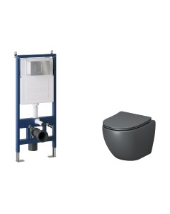 Унитаз подвесной с инсталляцией GR-4455GMS+900.K31.01.000+700.K31.04.12M.12M Grossman