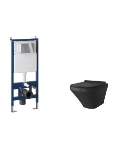 Унитаз подвесной с инсталляцией GR-4440BMS+900.K31.01.000+700.K31.05.10M.10M Grossman