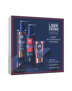 Набор косметики для тела и волос For Men Безупречного мужчины Гель д/душа+Шампунь+Скраб д/лица Librederm