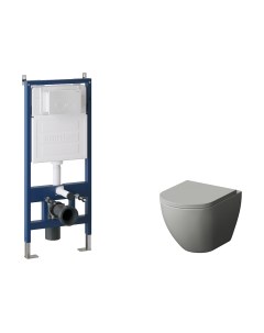 Унитаз подвесной с инсталляцией GR-4455GMS+900.K31.01.000+700.K31.05.01M.01M Grossman