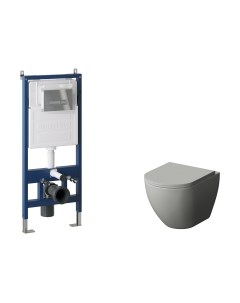 Унитаз подвесной с инсталляцией GR-4455GMS+900.K31.01.000+700.K31.03.100.100 Grossman