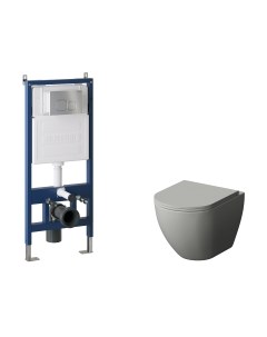 Унитаз подвесной с инсталляцией GR-4455GMS+900.K31.01.000+700.K31.02.110.110 Grossman