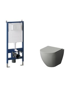 Унитаз подвесной с инсталляцией GR-4455GMS+900.K31.01.000+700.K31.04.01M.01M Grossman