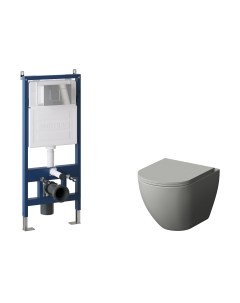 Унитаз подвесной с инсталляцией GR-4455GMS+900.K31.01.000+700.K31.04.10M.10M Grossman