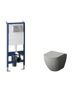 Унитаз подвесной с инсталляцией GR-4455GMS+900.K31.01.000+700.K31.03.110.110 Grossman