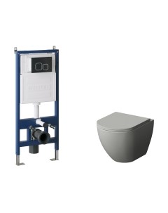 Унитаз подвесной с инсталляцией GR-4455GMS+900.K31.01.000+700.K31.02.210.210 Grossman