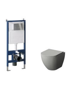 Унитаз подвесной с инсталляцией GR-4455GMS+900.K31.01.000+700.K31.01.100.100 Grossman