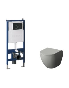 Унитаз подвесной с инсталляцией GR-4455GMS+900.K31.01.000+700.K31.01.210.210 Grossman