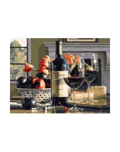 Картина по номерам БЕЛОСНЕЖКА Натюрморт с тюльпанами и сливой / 1127-AS Белоснежка